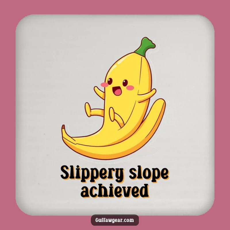 Funny Banana Peel Slip Coaster: Hilarious Food Character Drink Protection