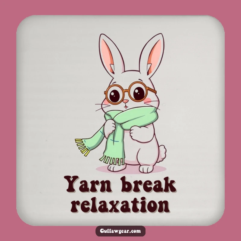 Funny Rabbit Monocle Knitting Coaster - Hilarious Table Protector Gift