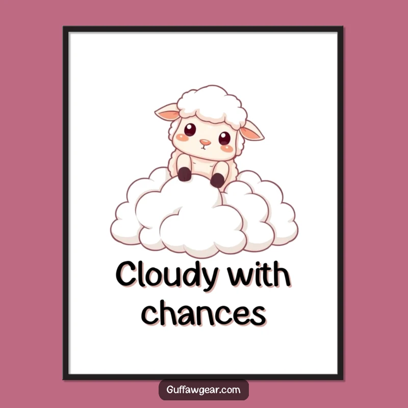 Funny Sheep Cloud Fall Poster: Whimsical Wall Art for Dramatic Decor