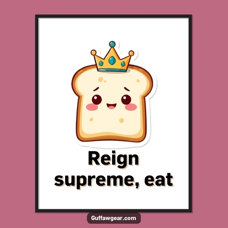 Funny Bread Crown Poster - Hilarious Wall Art for Your Kitchen Kingdom