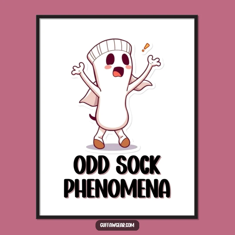 Funny Sock Ghost Poster: Bewildered Spirit Art - Hilarious Wall Decor Gift!