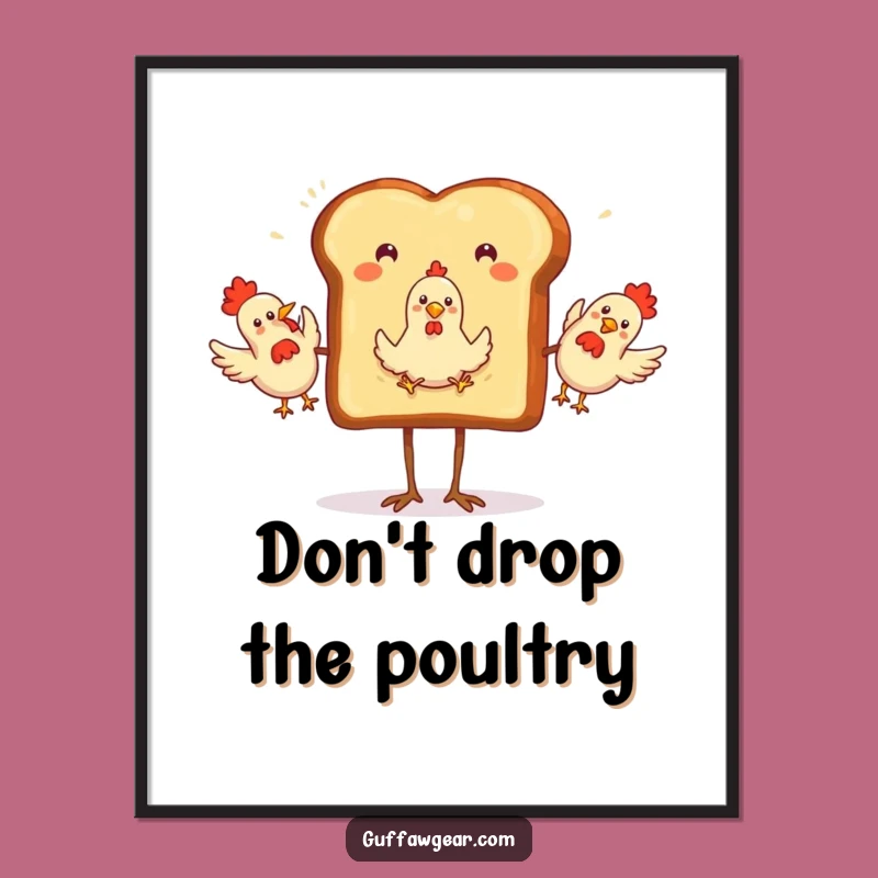 Funny Toast Juggling Poster: Absurd Art for a Cheerful Space