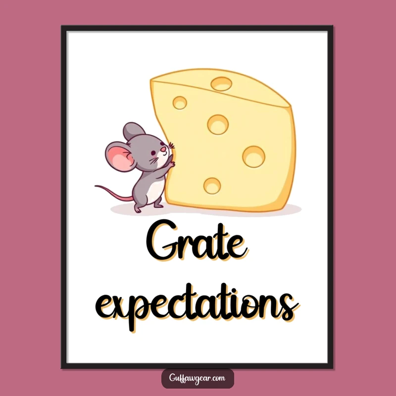 Funny Mouse Cheese Lift Poster: Inspirational Art for Your Space