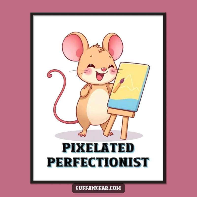 Funny Kawaii Mouse Art Poster: Creative Masterpiece Wall Art Gift