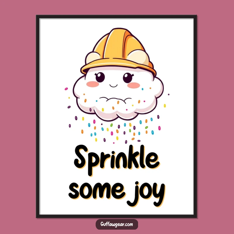 Funny Sprinkle Cloud Poster: Whimsical Wall Art for a Happy Space