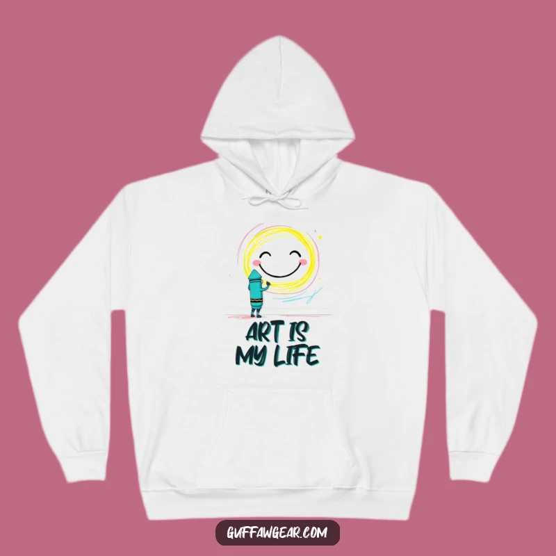 Funny Crayon Masterpiece Hoodie: Cozy Brave Artist Smiley Face Sweatshirt