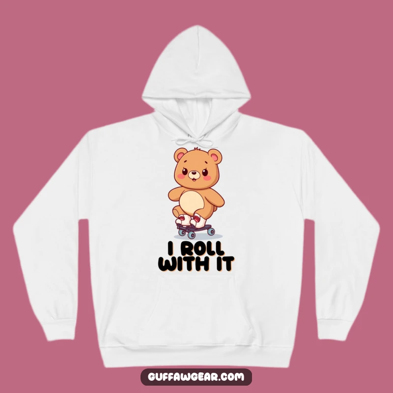 Funny Bear Roller Skating Hoodie: Cozy Wobbles, Perfect Gift for Active Fun