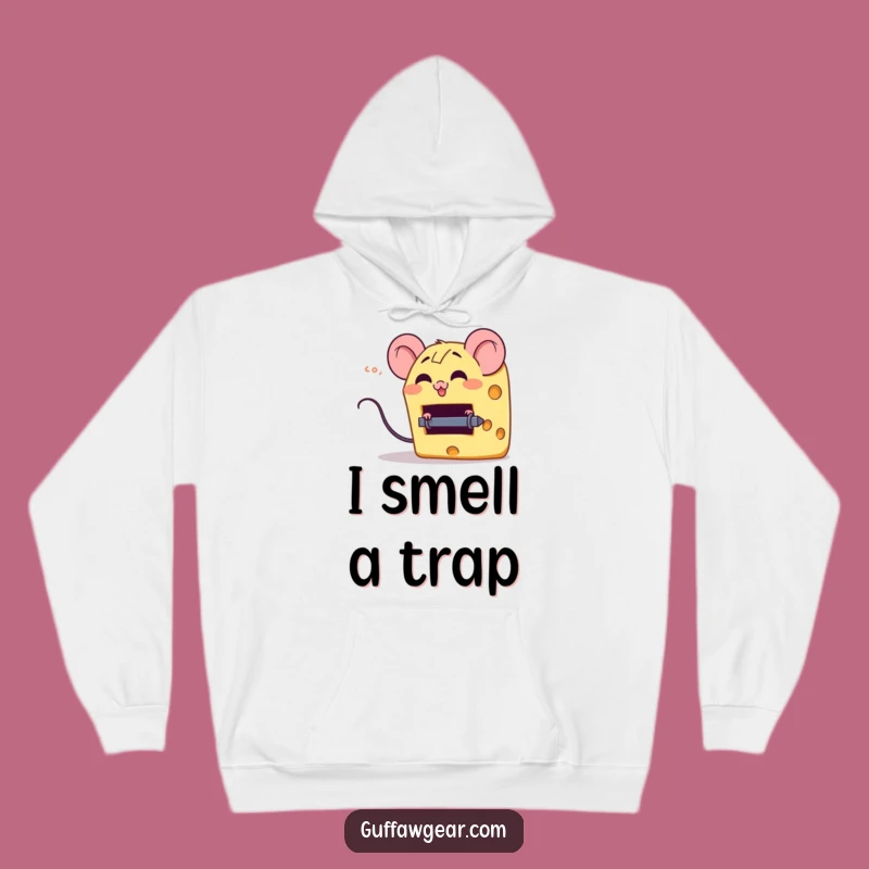Funny Cheese Mouse Trap Hoodie - Cozy, Playful Apparel for Food Lovers
