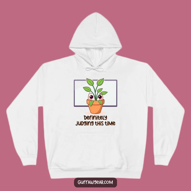 Funny Potted Plant Monitor Hoodie - Cozy, Hilarious Office Apparel for Relaxed Days