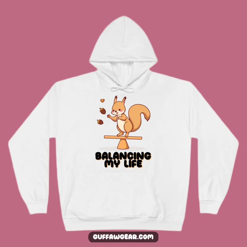 Funny Squirrel Acrobat Hoodie: Cozy Balancing Act Gift for Acorn Fans