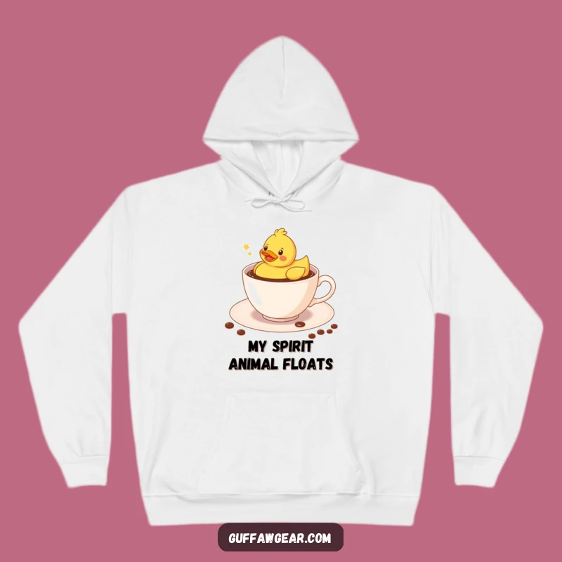 Funny Kawaii Duck Hoodie: Cozy Coffee Teacup Sweatshirt Gift