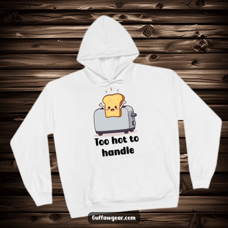 Funny Toast Hoodie: A startled piece of toast character leaping out of a toaster, a warm and humorous design.