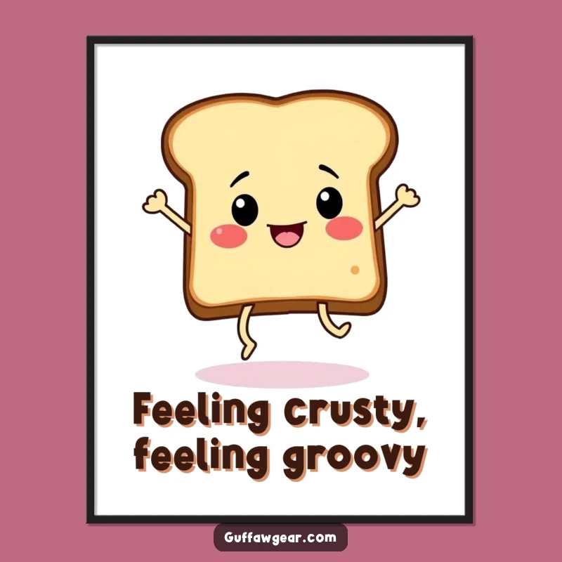 Free Printable Wall Art: Funny Dancing Toast Slice - Quirky Decor