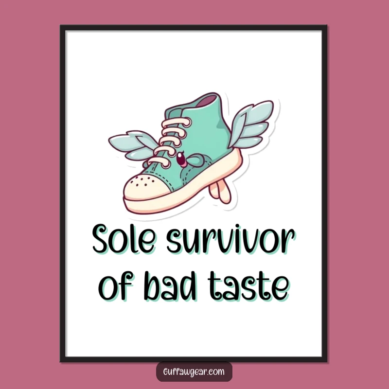 Free Printable Wall Art: Funny Flying Shoe Art - Quirky Decor
