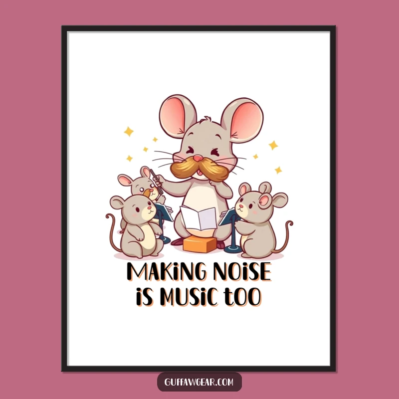 Free Printable Wall Art: Funny Mouse Maestro Downloadable Art Gift