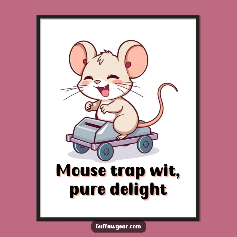 Free Printable Wall Art: Giggling Mouse's Trap Ride, Funny Downloadable Decor