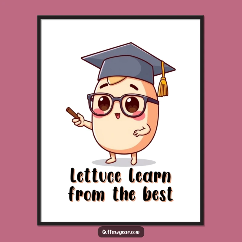 Funny Free Printable Wall Art: Smart Food Character, Educational Downloadable Art