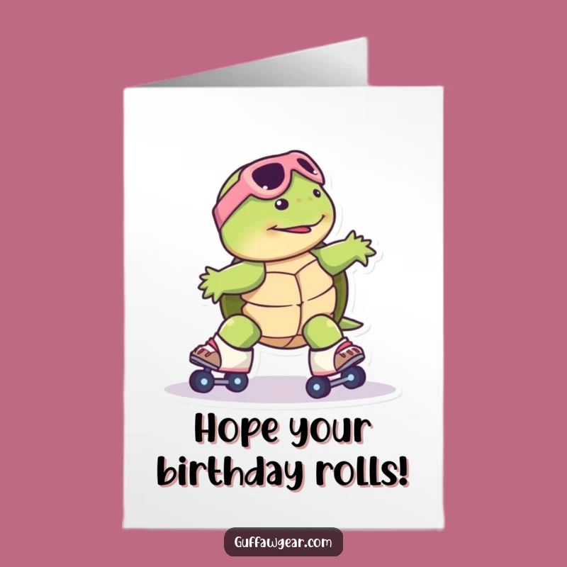 Free Printable Birthday Card: Funny Turtle Skater Hilarious Downloadable Gift