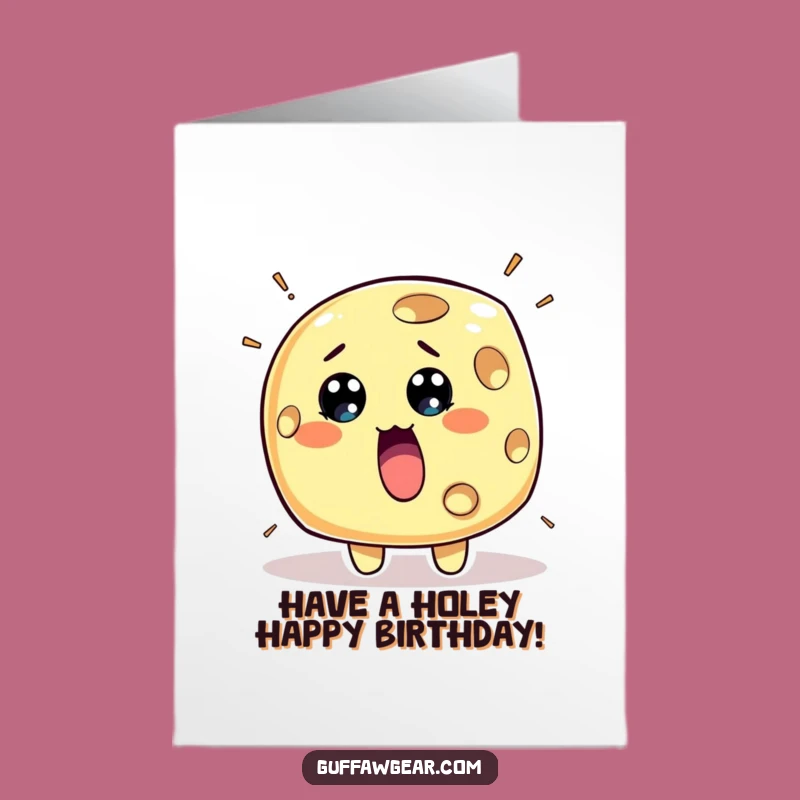 Free Printable Birthday Card: Surprised Cheese Holes, Funny DIY Downloadable Gift