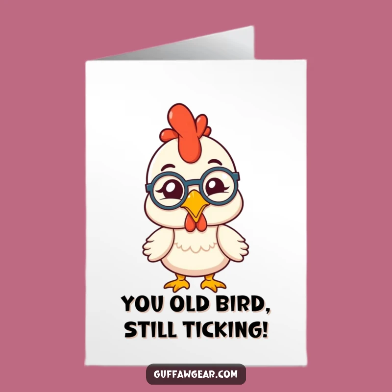 Free Printable Funny Rubber Chicken Monocle Winking Birthday Card - Hilarious Downloadable Gift