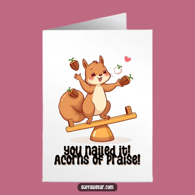 Amusing Free Printable Congrats Card: Squirrel's Balancing Act - Downloadable!