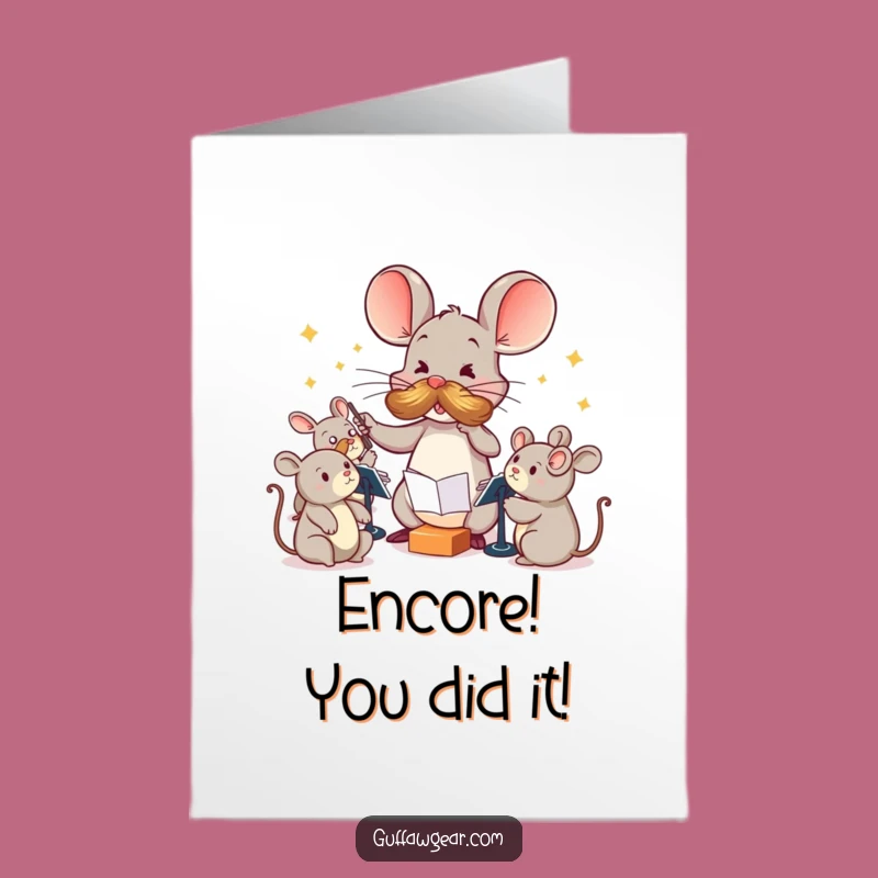Free Printable Congrats Card: Humorous Mouse Maestro Downloadable Gift