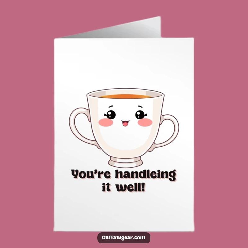 Free Printable Congrats Card: Cute Teacup - Whimsical Downloadable Greeting