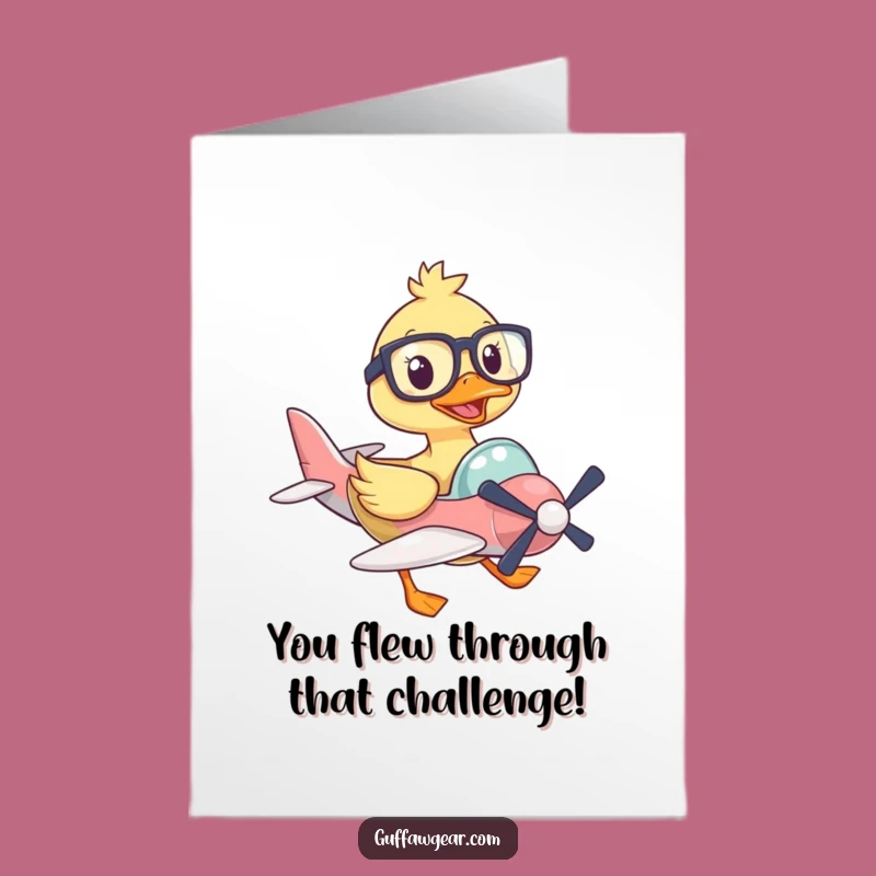 Free Printable Congrats Card: Duck Pilot's Journey - Humorous Downloadable Greeting!
