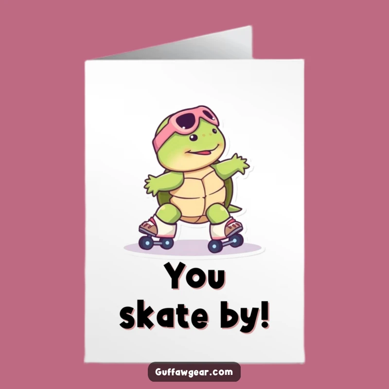Free Printable Congrats Card: Humorous Turtle Skater Downloadable Gift