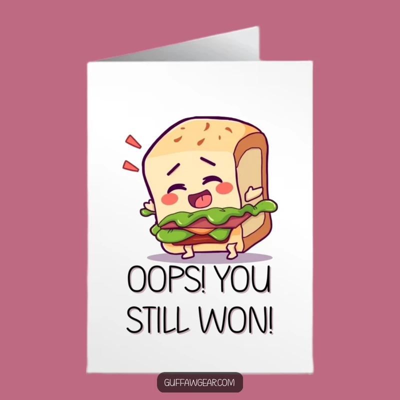 Free Printable Congrats Card: Tripping Sandwich Character, Ideal Funny Downloadable Gift