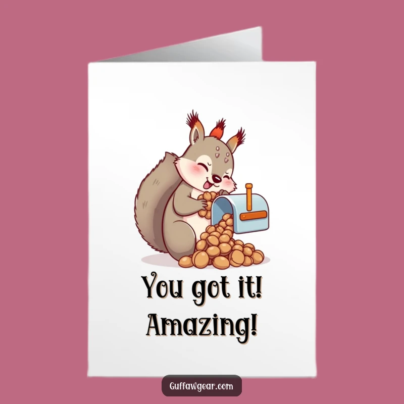 Free Printable Funny Squirrel Mailbox Congratulations Card: Nutty Success Downloadable