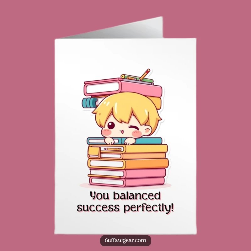 Free Printable Congratulations Card: Office Supply Balancing Act, Funny Downloadable Gift
