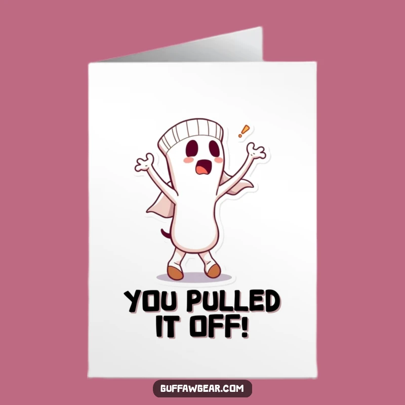 Free Printable Congrats Card: Sock & Ghost Hilarious Downloadable for Any Win