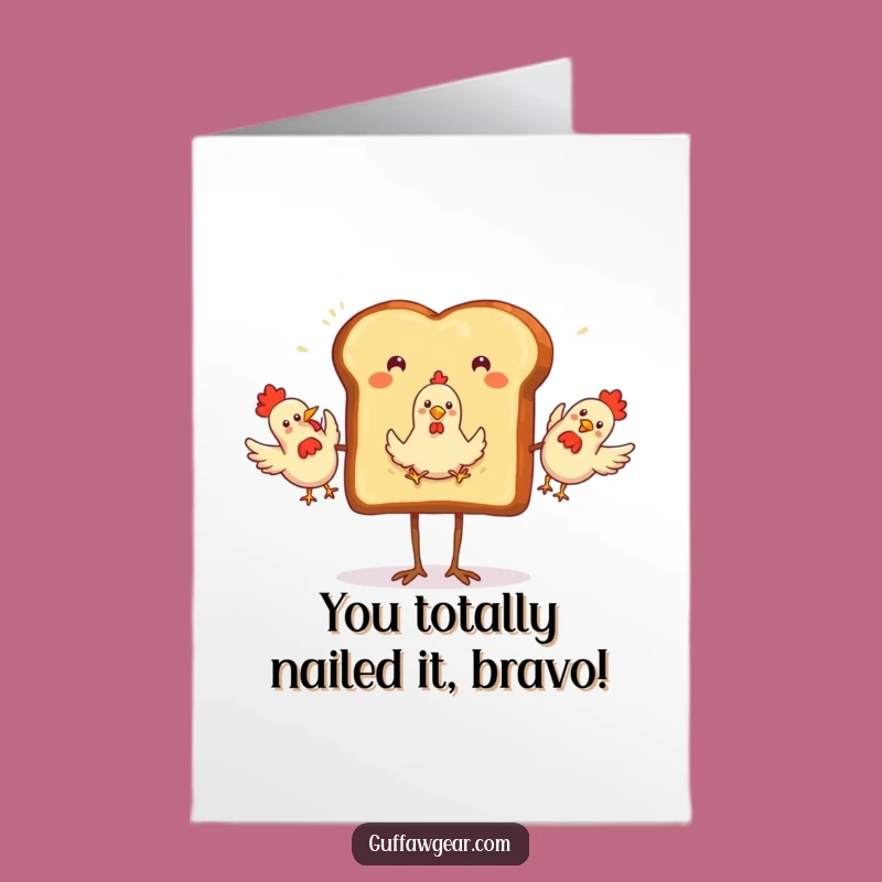 Free Printable Congrats Card: Juggling Toast Humorous Downloadable Gift for Unexpected Wins