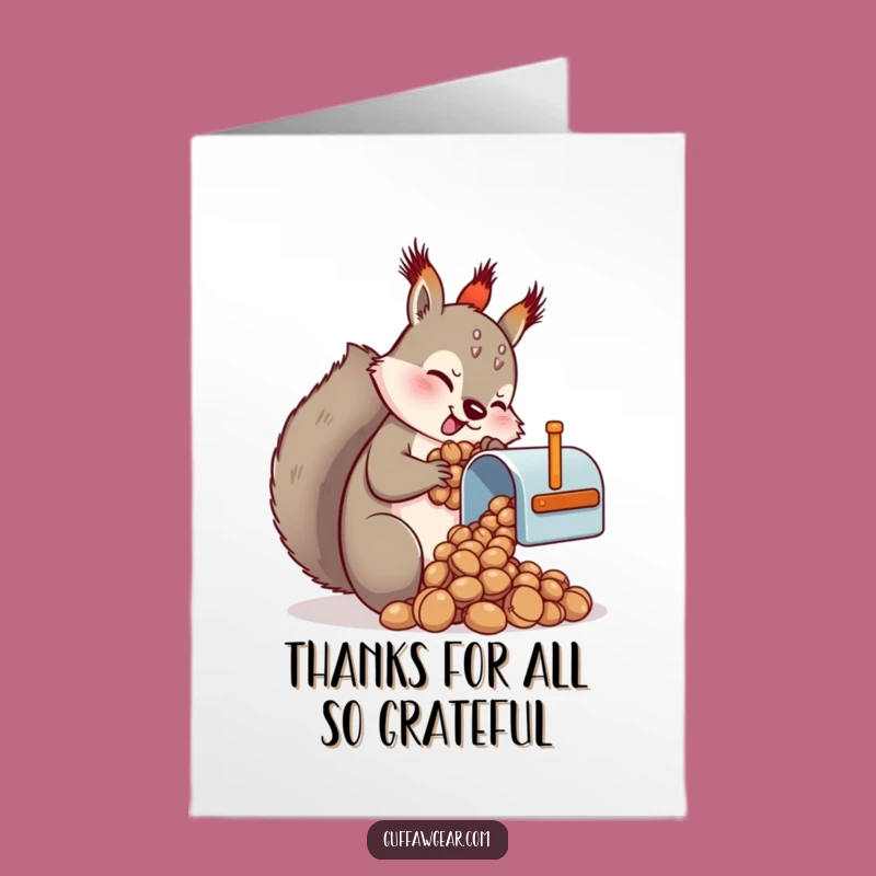 Free Printable Funny Squirrel Mailbox Thank You Card: Nutty Thanks Downloadable