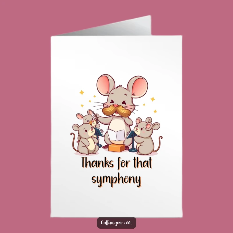 Free Printable Thank You Card: Amusing Mouse Maestro DIY Gift