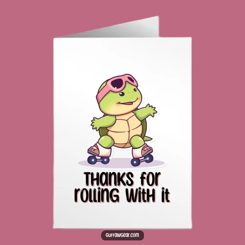 Free Printable Thank You Card: Amusing Turtle Skater DIY Gift