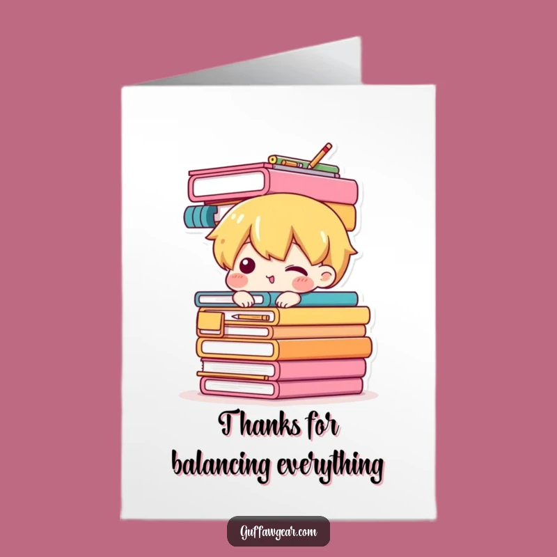 Funny Free Printable Thank You Card: Office Supply Stack, Downloadable Gift of Thanks
