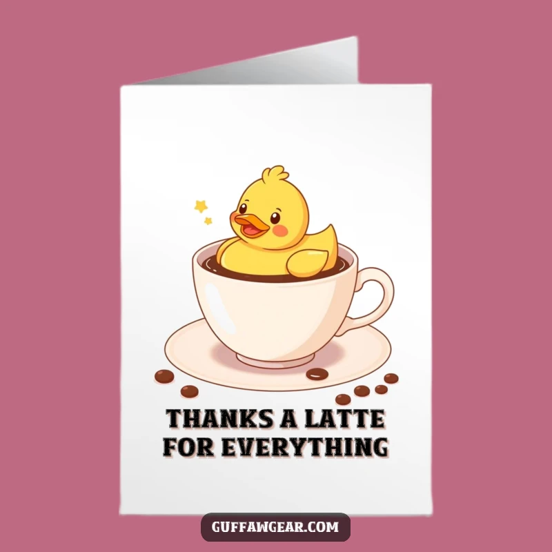 Free Printable Thank You Card: Coffee Duck, Sweet DIY Downloadable Gift