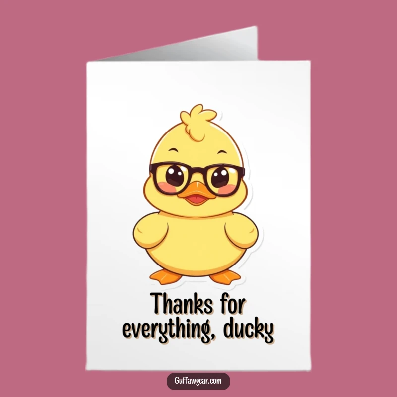 Free Printable Thank You Card: Smart Duck Character Plotting, Perfect Funny Downloadable Gift