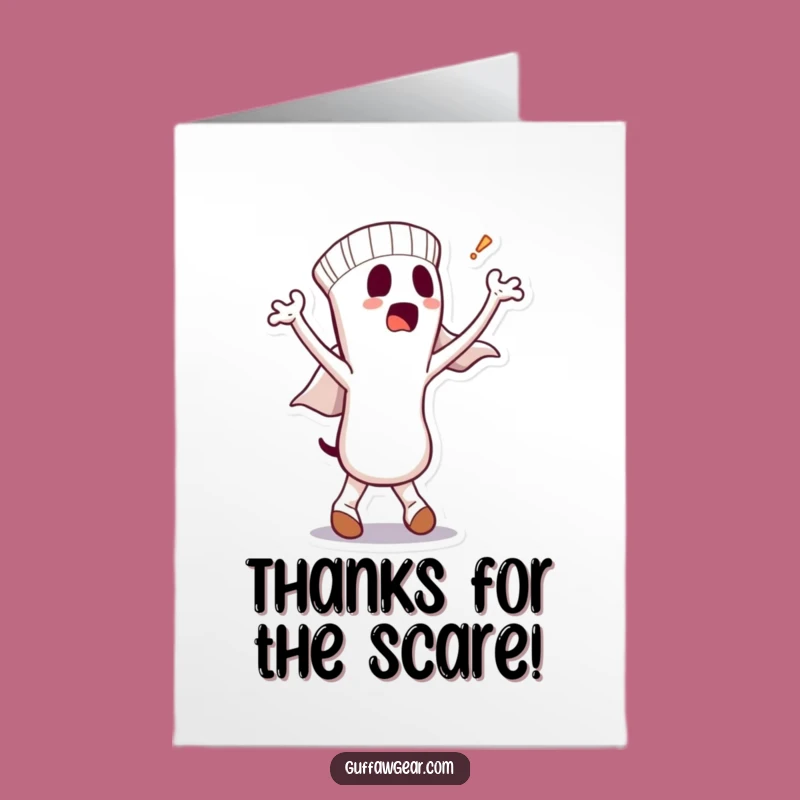 Free Printable Thank You Card: Bewildered Ghost & Sock Humor Downloadable Gift
