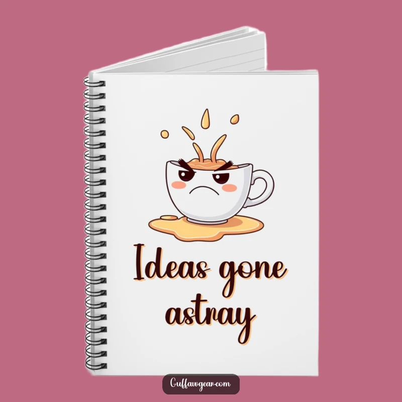 Funny Grumpy Teacup Spill Notebook - Comical Frown Journal Gift for Writers