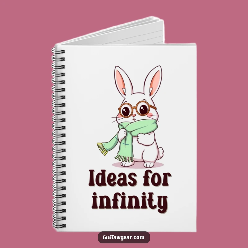 Funny Rabbit Monocle Knitting Notebook - Hilarious Journal for Crafters