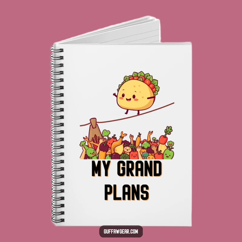Funny Taco Tightrope Notebook - Comical Foodie Journal Gift for Food Lovers