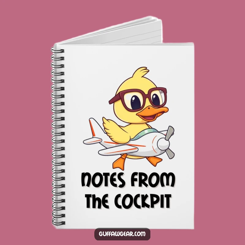 Funny Duck Pilot Notebook: Oversized Glasses Struggle, Jot Down Funny Thoughts