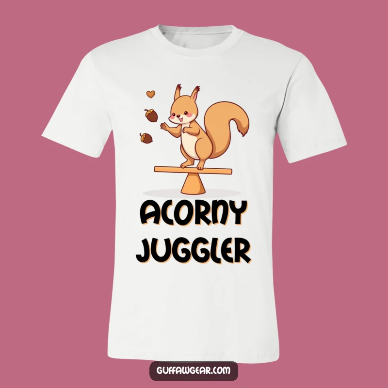 Funny Squirrel Balance T-Shirt: Acorn Acrobat Tee Gift for Nature Fans