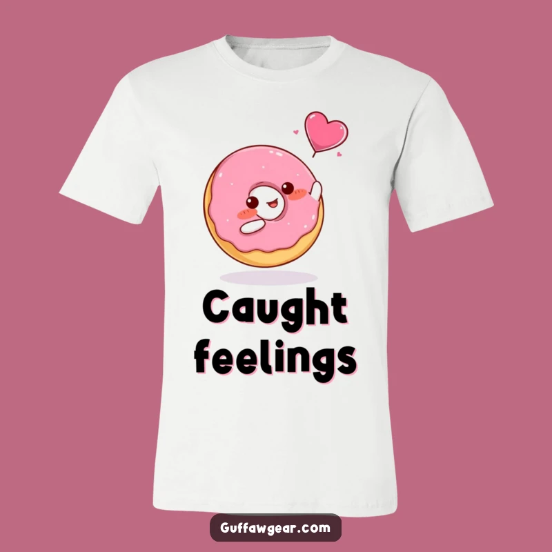 Funny Donut Heart Catch T-Shirt - Cute Blushing Shirt Gift for Sweethearts