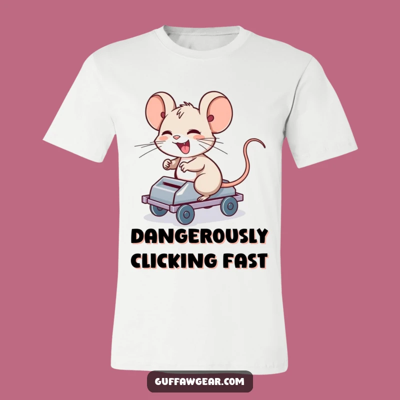 Funny Mouse Trap Rider T-Shirt: Giggling Techie Humor Tee