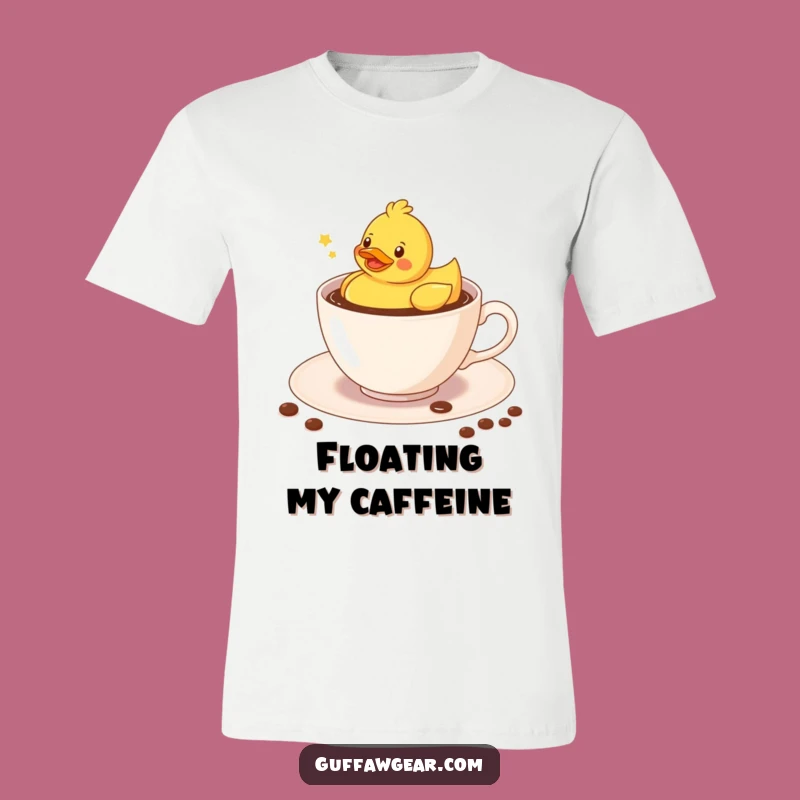 Funny Kawaii Duck Coffee Tee: Whimsical Teacup Adventure Gift