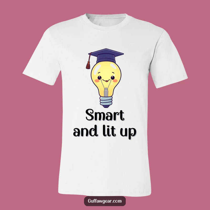 Funny Kawaii Graduation T-Shirt: Proud Lightbulb, Smart Style, Humorous Apparel Gift